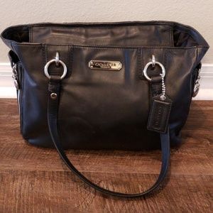 Authentic black leather coach purse